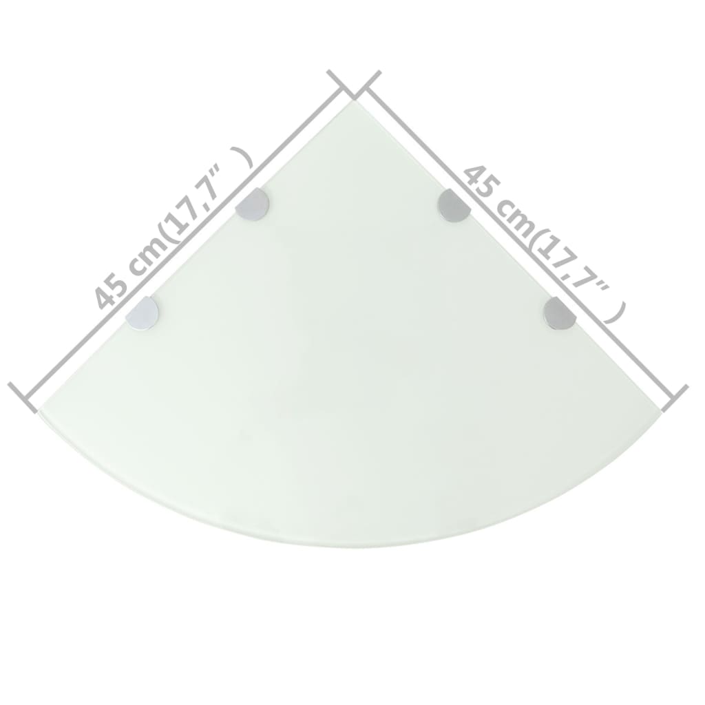 Hoekschappen 2 st met chromen dragers 45x45 cm glas wit Wandplanken | Creëer jouw Trendy Thuis | Gratis bezorgd & Retour | Trendy.nl