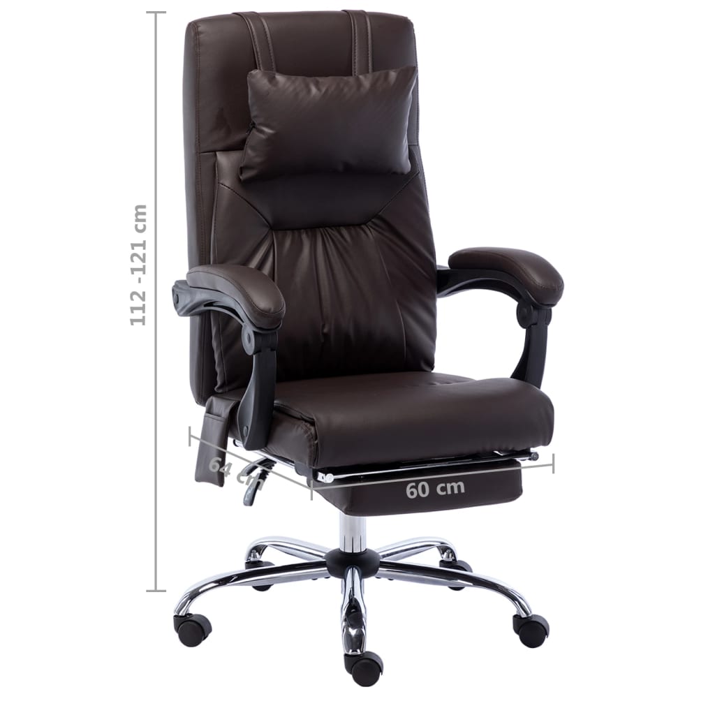 Massage kantoorstoel kunstleer bruin Bureaustoelen | Creëer jouw Trendy Thuis | Gratis bezorgd & Retour | Trendy.nl