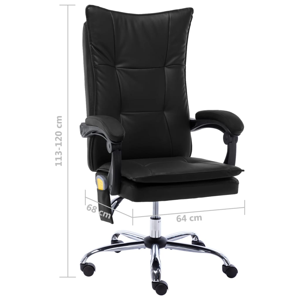 Massage kantoorstoel kunstleer zwart