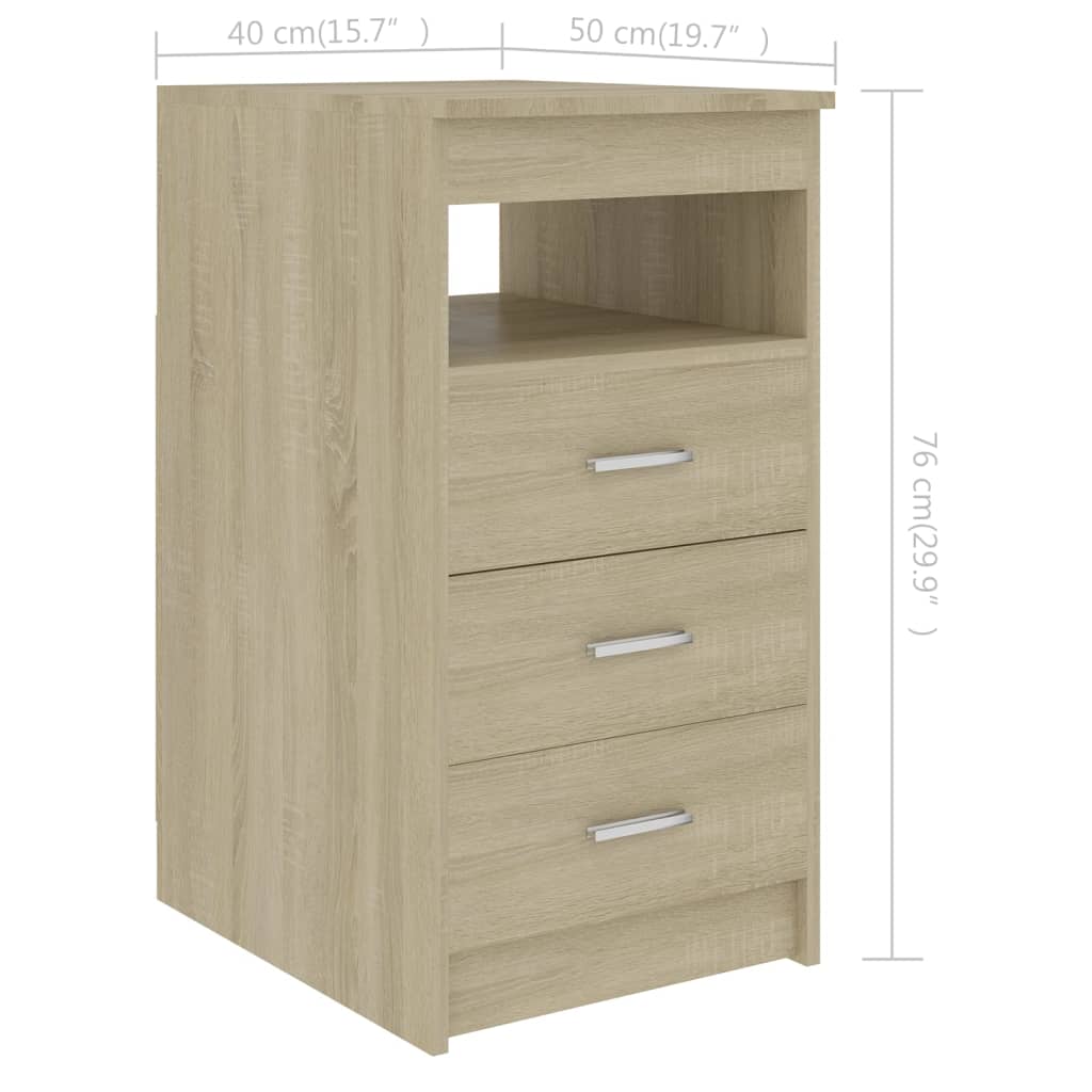 Ladekast 40x50x76 cm bewerkt hout sonoma eikenkleurig Opbergkasten & lockerkasten | Creëer jouw Trendy Thuis | Gratis bezorgd & Retour | Trendy.nl