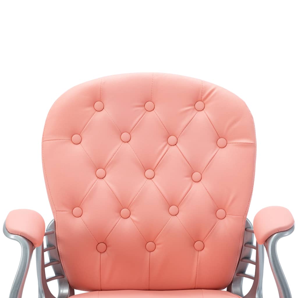 Kantoorstoel draaibaar kunstleer roze
