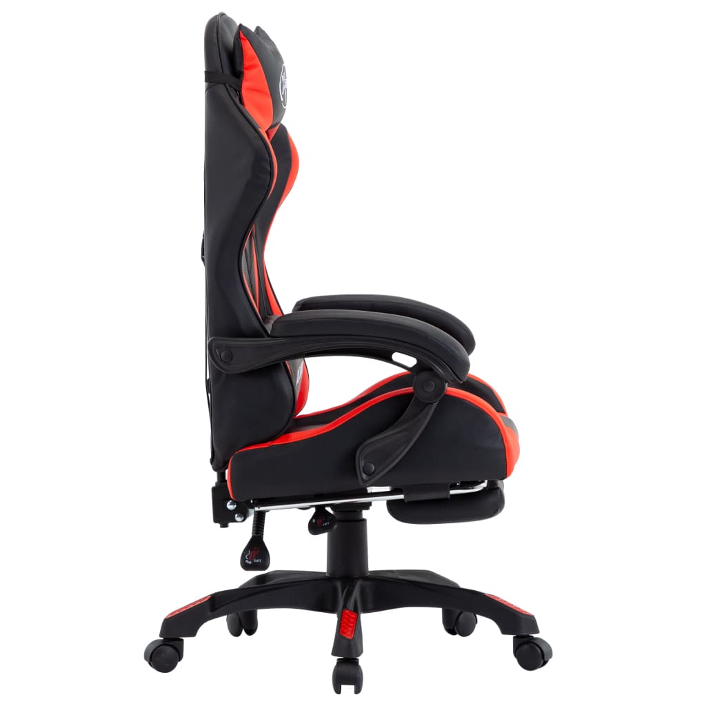 Racestoel met voetensteun kunstleer rood en zwart Bureaustoelen | Creëer jouw Trendy Thuis | Gratis bezorgd & Retour | Trendy.nl