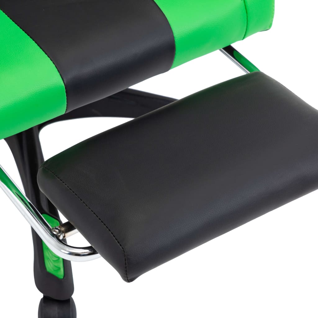Racestoel met voetensteun kunstleer groen en zwart Bureaustoelen | Creëer jouw Trendy Thuis | Gratis bezorgd & Retour | Trendy.nl
