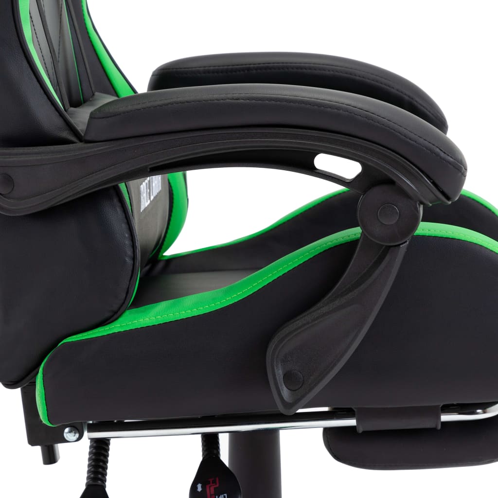Racestoel met voetensteun kunstleer groen en zwart Bureaustoelen | Creëer jouw Trendy Thuis | Gratis bezorgd & Retour | Trendy.nl