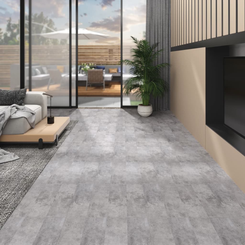Vloerplanken zelfklevend 5,02 m² 2 mm PVC cementbruin Vloeren | Creëer jouw Trendy Thuis | Gratis bezorgd & Retour | Trendy.nl