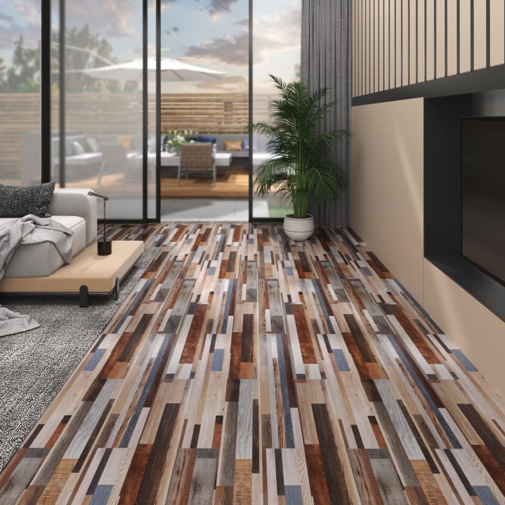 Vloerplanken zelfklevend 5,02 m² 2 mm PVC meerkleurig Vloeren | Creëer jouw Trendy Thuis | Gratis bezorgd & Retour | Trendy.nl