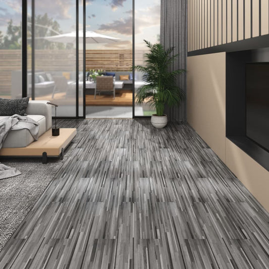 Vloerplanken niet-zelfklevend 5,26 m² 2 mm PVC gestreept grijs Vloeren | Creëer jouw Trendy Thuis | Gratis bezorgd & Retour | Trendy.nl