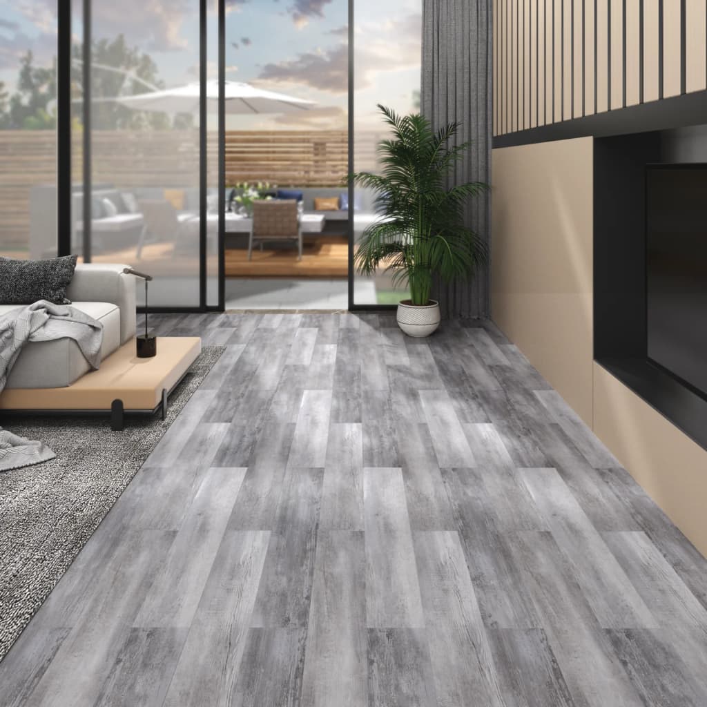 Vloerplanken zelfklevend 5,02 m² 2 mm PVC mat houtgrijs Vloeren | Creëer jouw Trendy Thuis | Gratis bezorgd & Retour | Trendy.nl