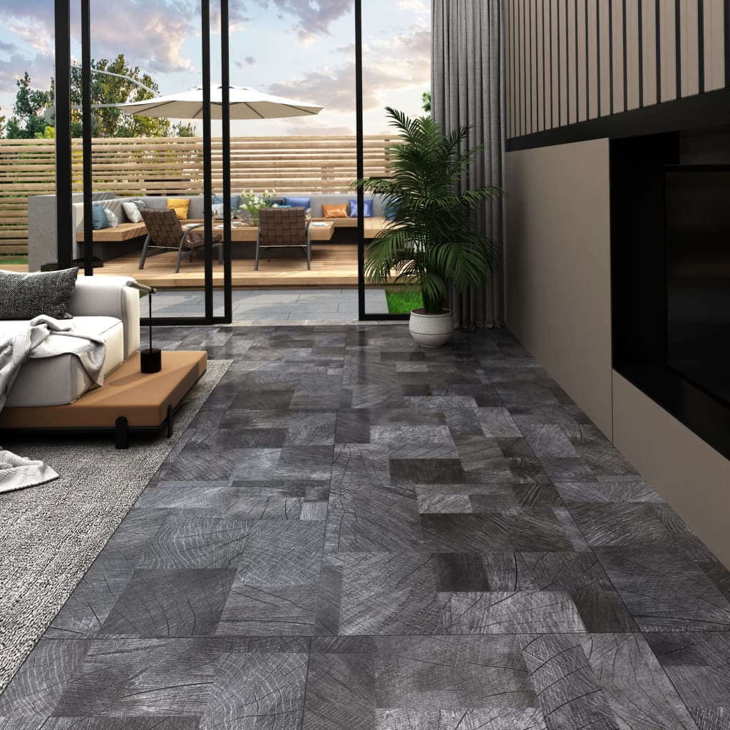 Vloerplanken zelfklevend 5,11 m² PVC houtstructuur grijs Vloeren | Creëer jouw Trendy Thuis | Gratis bezorgd & Retour | Trendy.nl