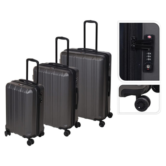 ProWorld 3-delige Kofferset met TSA slot zwart Koffers | Creëer jouw Trendy Thuis | Gratis bezorgd & Retour | Trendy.nl