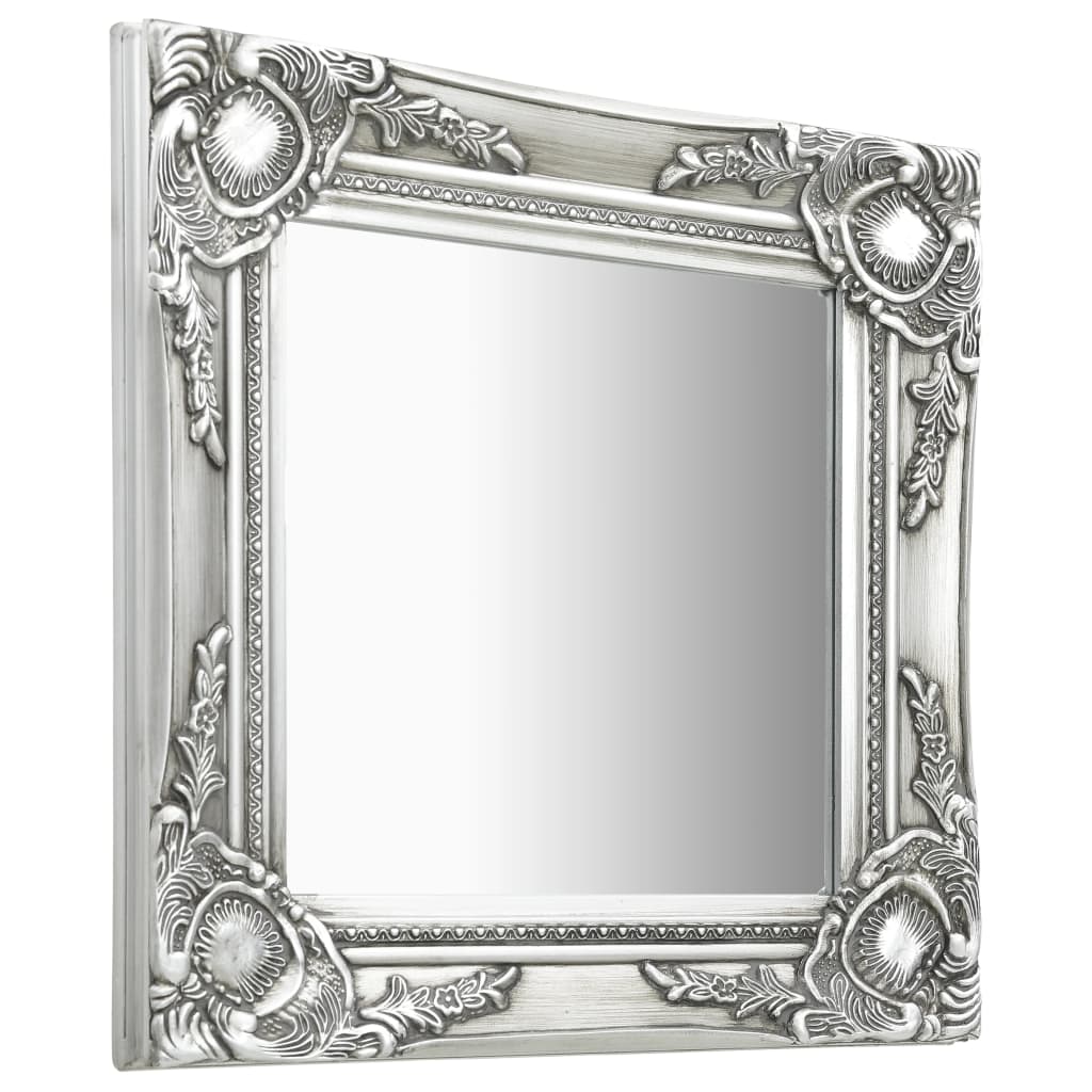 Wandspiegel barok stijl 40x40 cm zilverkleurig Spiegels | Creëer jouw Trendy Thuis | Gratis bezorgd & Retour | Trendy.nl