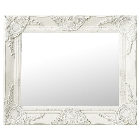Wandspiegel barok stijl 50x40 cm wit Spiegels | Creëer jouw Trendy Thuis | Gratis bezorgd & Retour | Trendy.nl