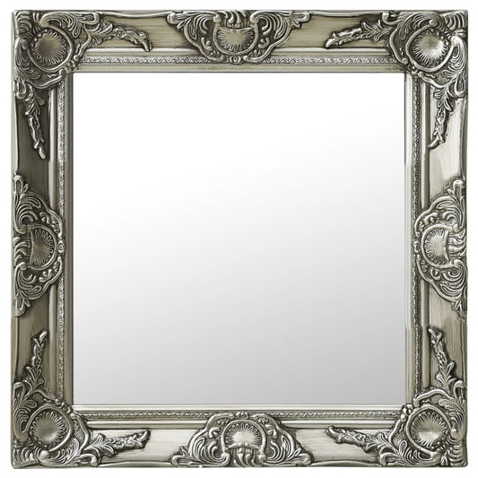 Wandspiegel barok stijl 50x50 cm zilverkleurig Spiegels | Creëer jouw Trendy Thuis | Gratis bezorgd & Retour | Trendy.nl