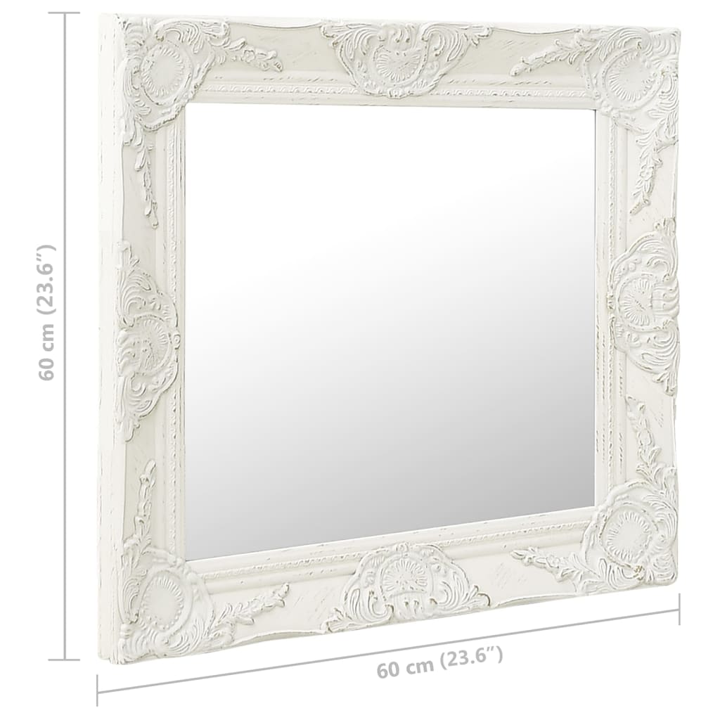 Wandspiegel barok stijl 60x60 cm wit Spiegels | Creëer jouw Trendy Thuis | Gratis bezorgd & Retour | Trendy.nl