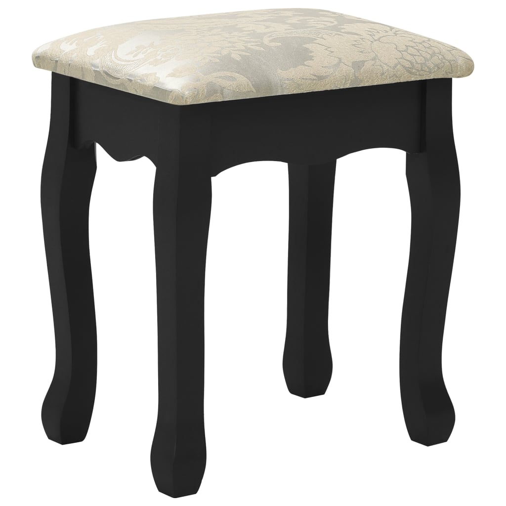 Luxe kaptafelset met bijpassende kruk - elegant design - 75x69x140 cm - zwart paulowniahout Slaapkamerkaptafels | Creëer jouw Trendy Thuis | Gratis bezorgd & Retour | Trendy.nl