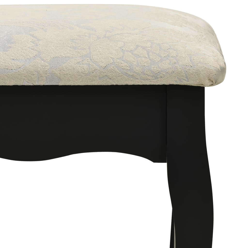 Luxe kaptafelset met bijpassende kruk - elegant design - 75x69x140 cm - zwart paulowniahout Slaapkamerkaptafels | Creëer jouw Trendy Thuis | Gratis bezorgd & Retour | Trendy.nl