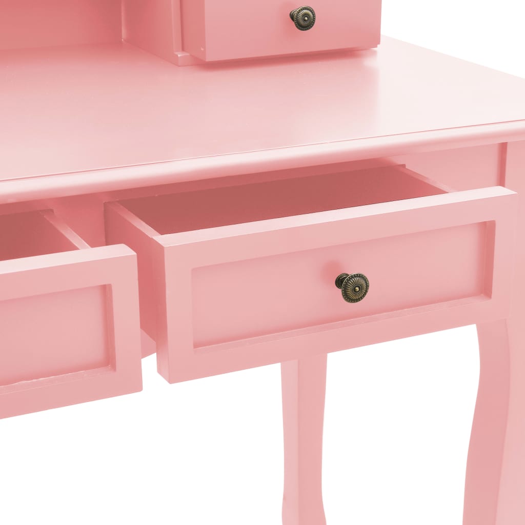 "Luxe Kaptafelset in Roze - 100x40x146 cm - Hoogwaardig Paulowniahout" Slaapkamerkaptafels | Creëer jouw Trendy Thuis | Gratis bezorgd & Retour | Trendy.nl
