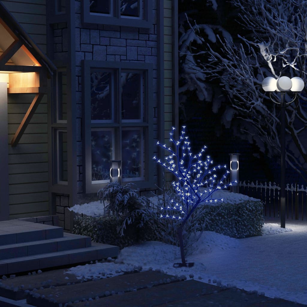 Kerstboom 128 LED's blauw licht kersenbloesem 120 cm Kerstverlichting | Creëer jouw Trendy Thuis | Gratis bezorgd & Retour | Trendy.nl