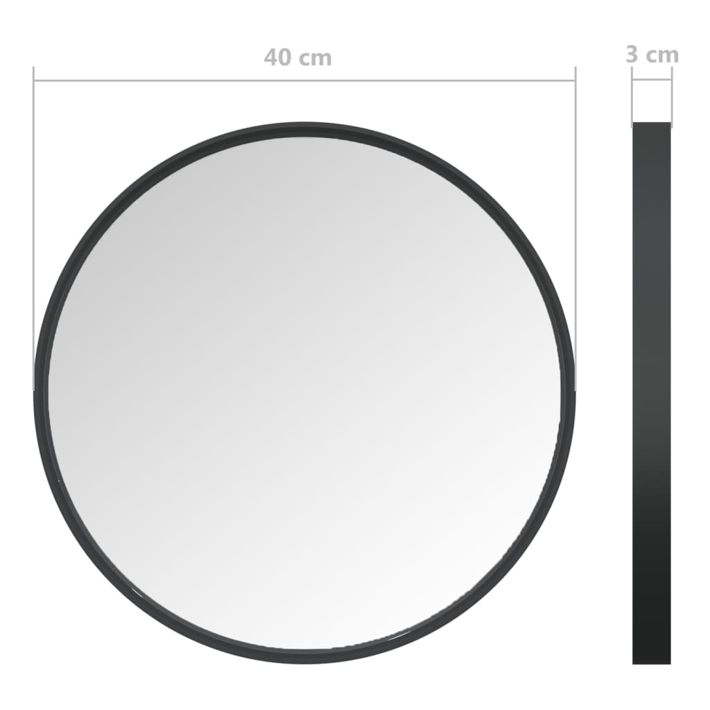 Wandspiegel 40 cm zwart Spiegels | Creëer jouw Trendy Thuis | Gratis bezorgd & Retour | Trendy.nl