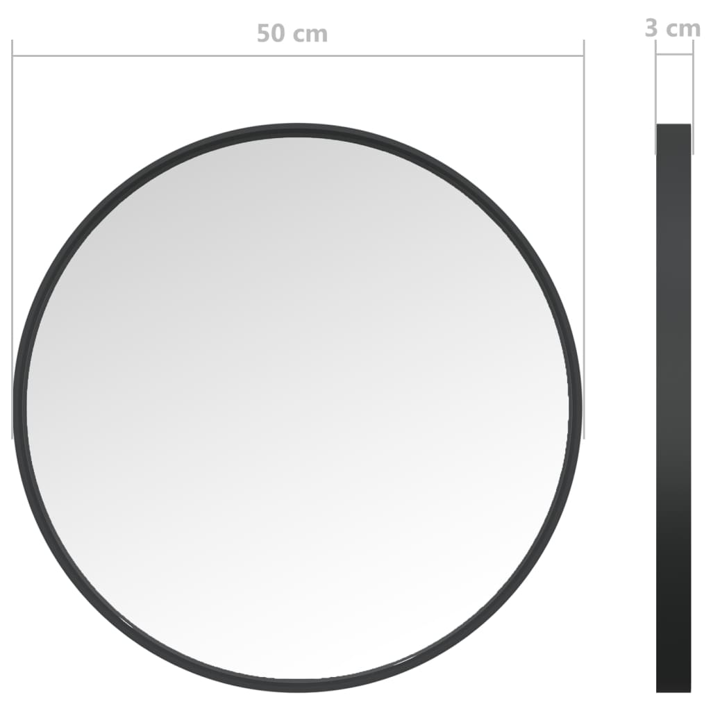 Wandspiegel 50 cm zwart Spiegels | Creëer jouw Trendy Thuis | Gratis bezorgd & Retour | Trendy.nl
