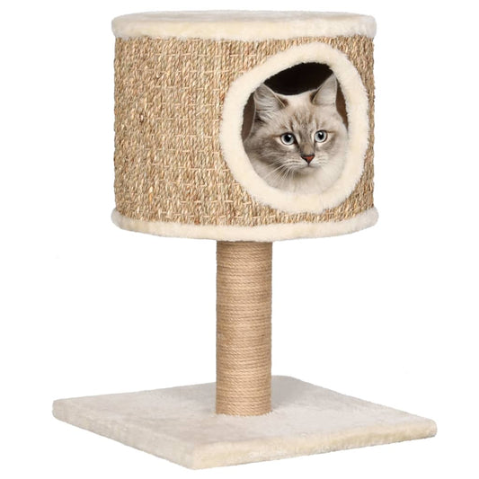 Kattenmeubel met huis en krabpaal 52 cm zeegras Kattenmeubels | Creëer jouw Trendy Thuis | Gratis bezorgd & Retour | Trendy.nl