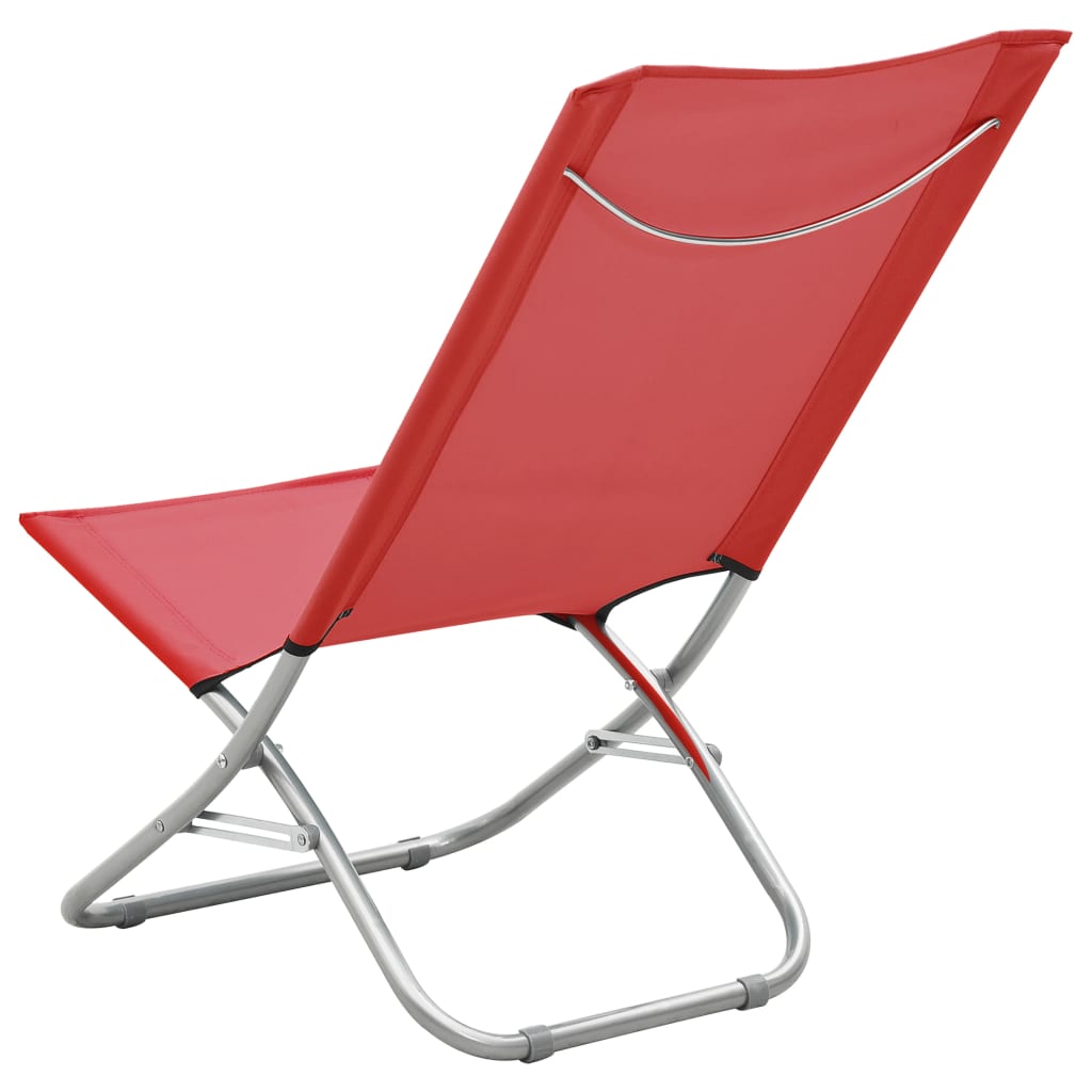 Strandstoelen 2 st inklapbaar stof rood Tuinstoelen | Creëer jouw Trendy Thuis | Gratis bezorgd & Retour | Trendy.nl