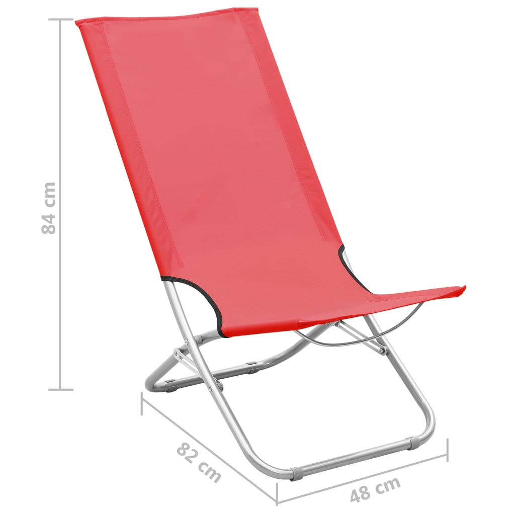 Strandstoelen 2 st inklapbaar stof rood Tuinstoelen | Creëer jouw Trendy Thuis | Gratis bezorgd & Retour | Trendy.nl