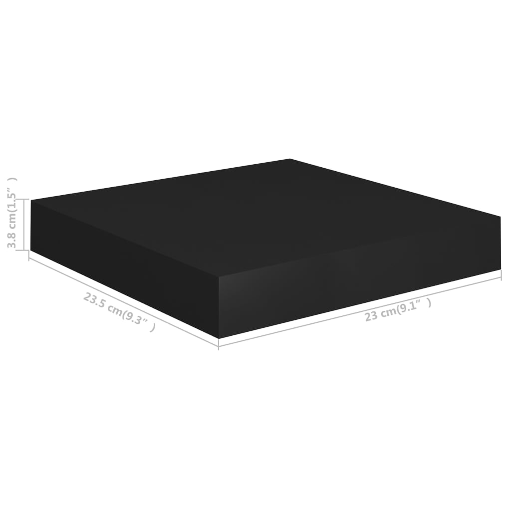 Wandschappen zwevend 4 st 23x23,5x3,8 cm MDF zwart Wandplanken | Creëer jouw Trendy Thuis | Gratis bezorgd & Retour | Trendy.nl