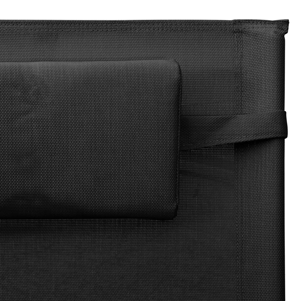 Ligbed textileen zwart en grijs Ligstoelen | Creëer jouw Trendy Thuis | Gratis bezorgd & Retour | Trendy.nl