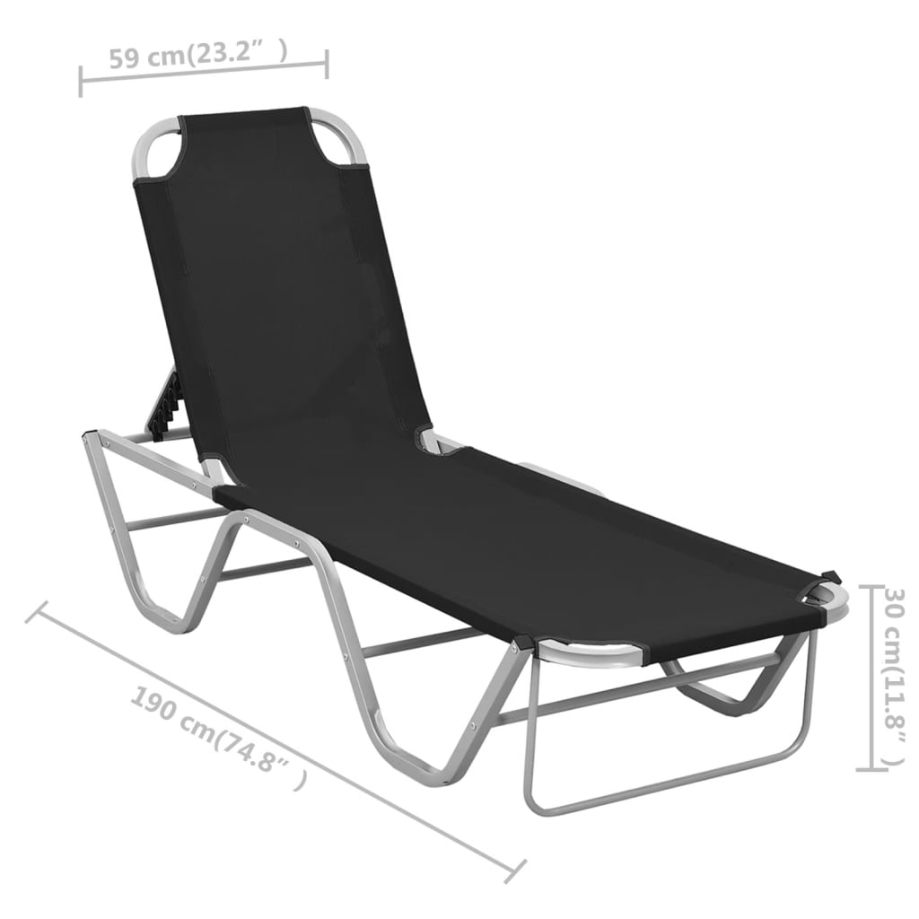 Ligbed aluminium en textileen zwart Ligstoelen | Creëer jouw Trendy Thuis | Gratis bezorgd & Retour | Trendy.nl