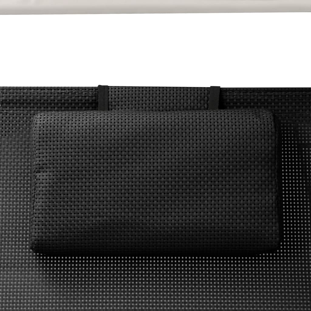 Ligbed tweepersoons met luifel textileen zwart Ligstoelen | Creëer jouw Trendy Thuis | Gratis bezorgd & Retour | Trendy.nl