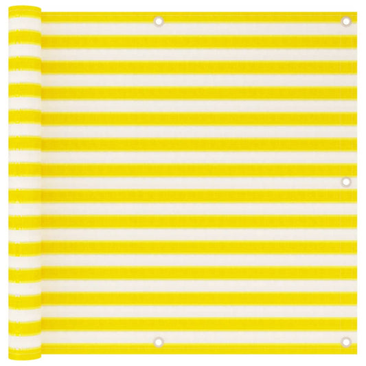 Balkonscherm 90x500 cm HDPE geel en wit Parasols en zonneschermen | Creëer jouw Trendy Thuis | Gratis bezorgd & Retour | Trendy.nl