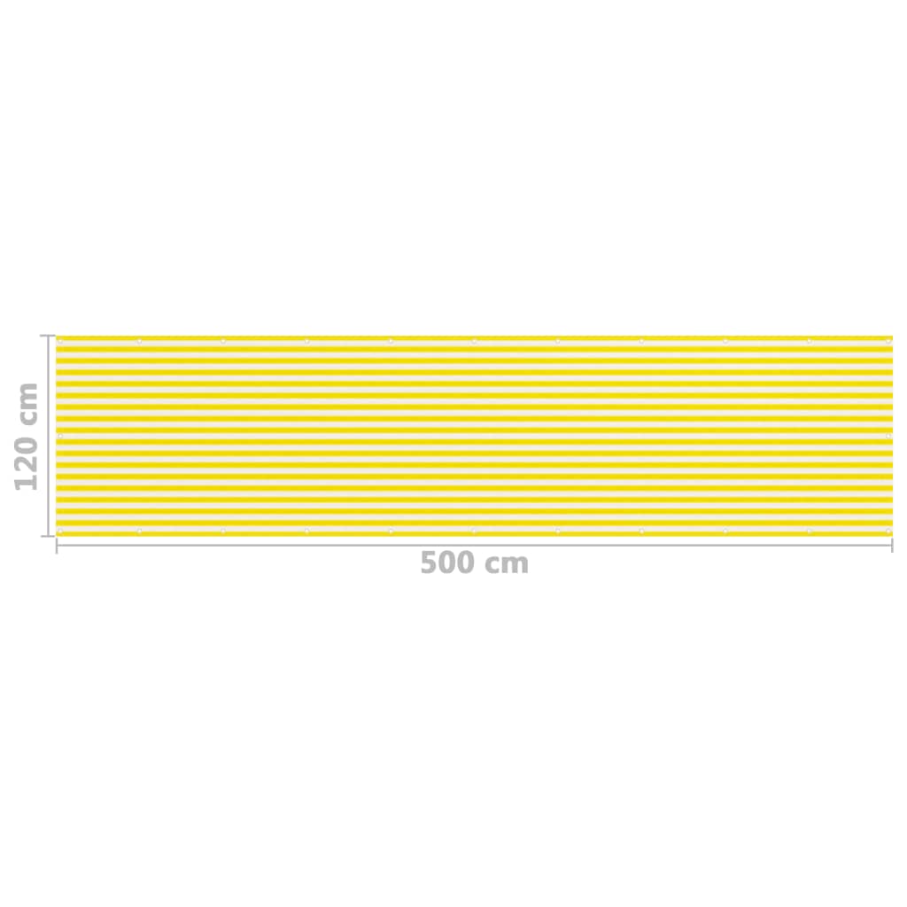 Balkonscherm 120x500 cm HDPE geel en wit Parasols en zonneschermen | Creëer jouw Trendy Thuis | Gratis bezorgd & Retour | Trendy.nl