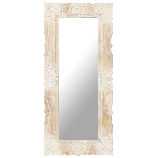 Spiegel 110x50 cm massief mangohout wit Spiegels | Creëer jouw Trendy Thuis | Gratis bezorgd & Retour | Trendy.nl