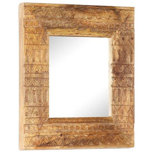 Spiegel handgesneden 50x50x11 cm massief mangohout Spiegels | Creëer jouw Trendy Thuis | Gratis bezorgd & Retour | Trendy.nl