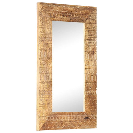 Spiegel handgesneden 80x50x11 cm massief mangohout Spiegels | Creëer jouw Trendy Thuis | Gratis bezorgd & Retour | Trendy.nl