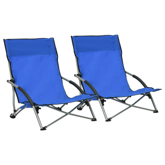 Strandstoelen 2 st inklapbaar stof blauw Tuinstoelen | Creëer jouw Trendy Thuis | Gratis bezorgd & Retour | Trendy.nl