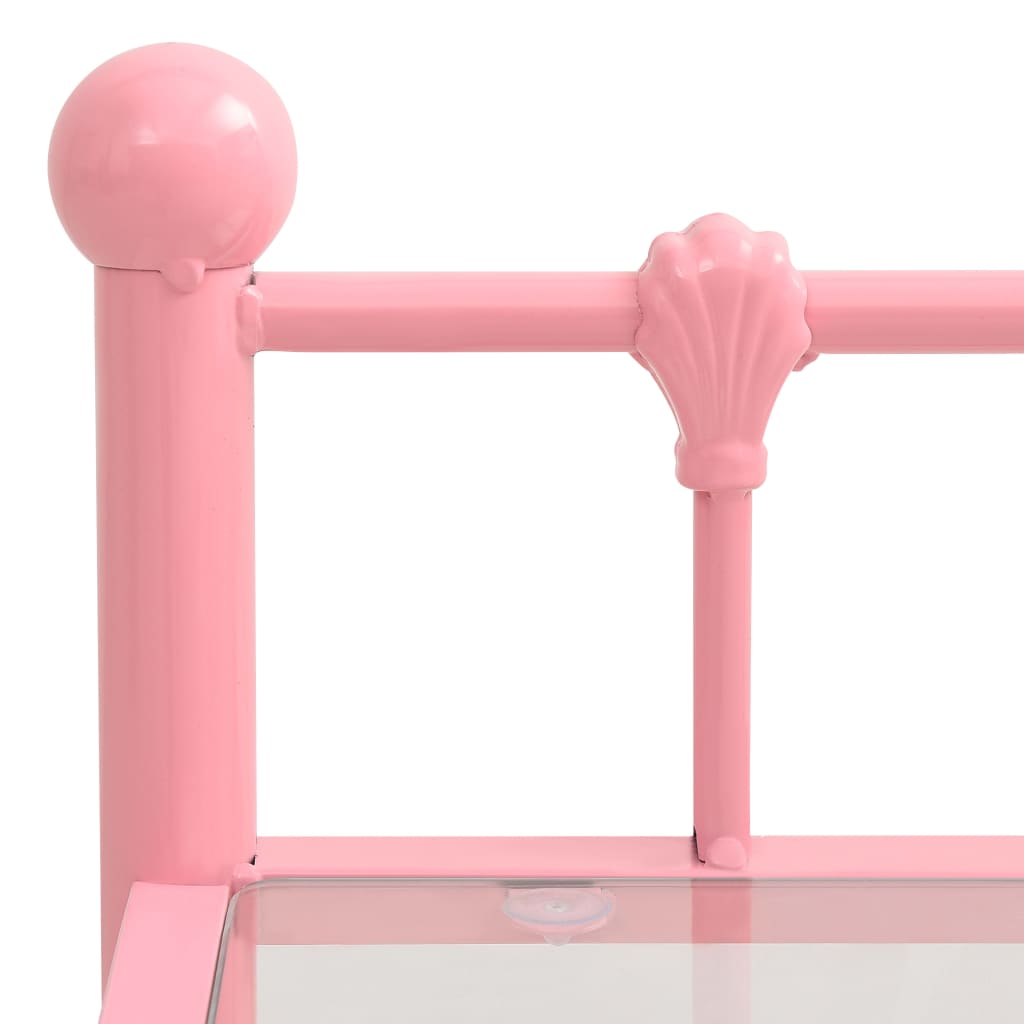 Nachtkastje 45x34,5x60,5 cm metaal en glas roze en transparant Nachtkastjes | Creëer jouw Trendy Thuis | Gratis bezorgd & Retour | Trendy.nl