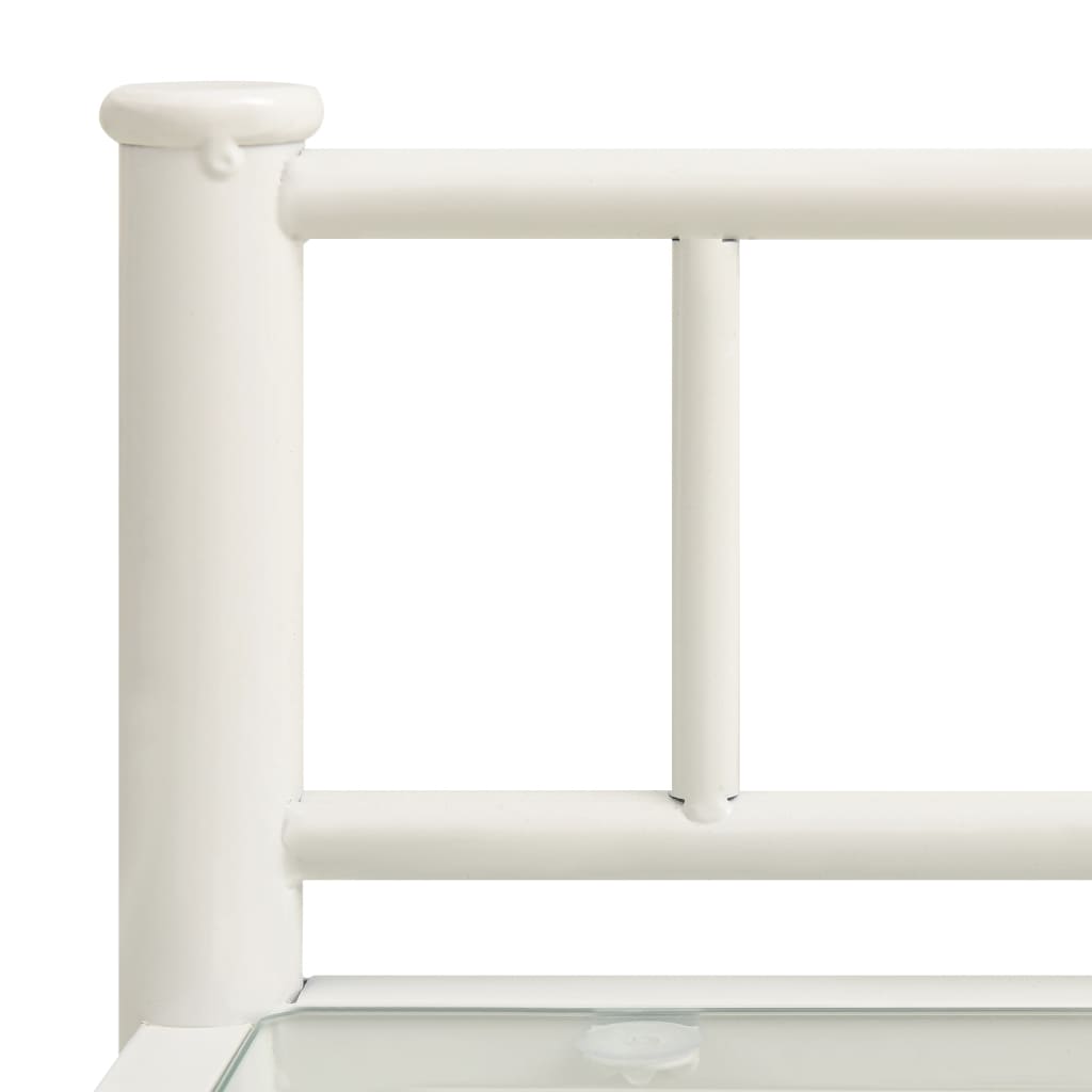 Table de chevet Blanc/transparent 45x34,5x60,5cm Métal et verre Nachtkastjes | Creëer jouw Trendy Thuis | Gratis bezorgd & Retour | Trendy.nl