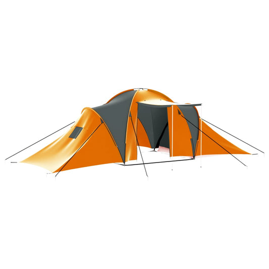 Tent 9-persoons stof grijs en oranje Tenten | Creëer jouw Trendy Thuis | Gratis bezorgd & Retour | Trendy.nl