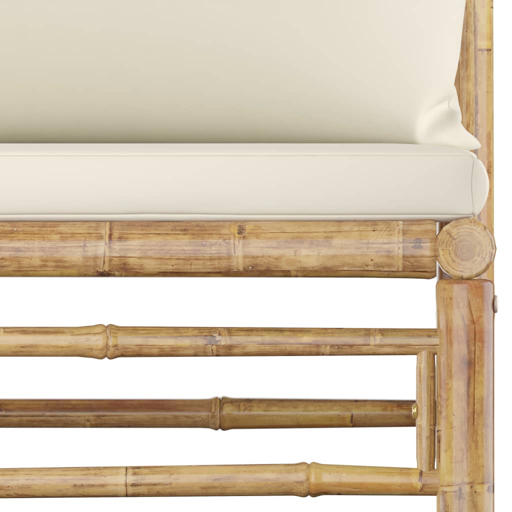 11-delige Loungeset met crèmewitte kussens bamboe Tuinsets | Creëer jouw Trendy Thuis | Gratis bezorgd & Retour | Trendy.nl