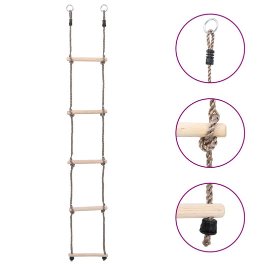 Ladder met 5 sporten 210 cm massief grenenhout Activiteitsspeelgoed voor baby's | Creëer jouw Trendy Thuis | Gratis bezorgd & Retour | Trendy.nl