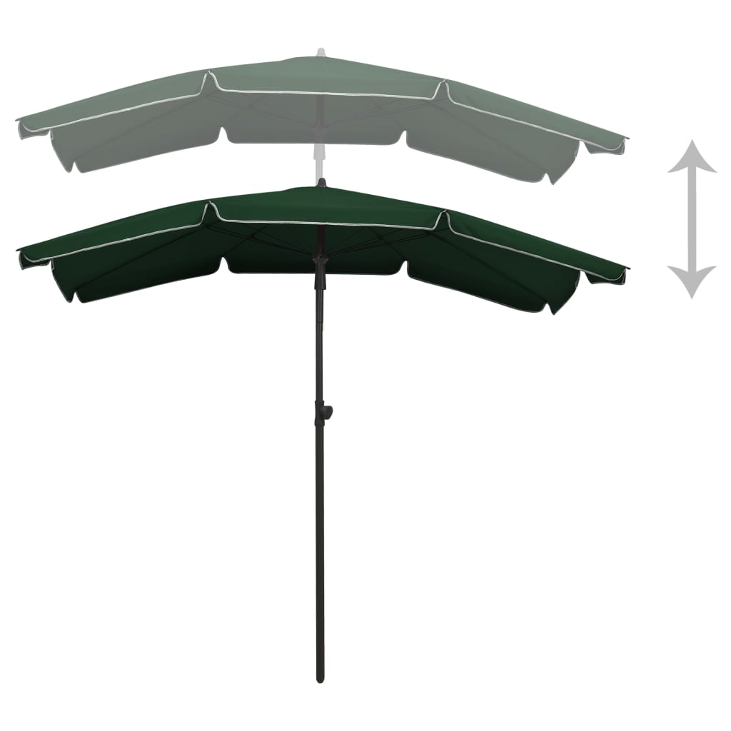Parasol met paal 200x130 cm groen Parasols en zonneschermen | Creëer jouw Trendy Thuis | Gratis bezorgd & Retour | Trendy.nl
