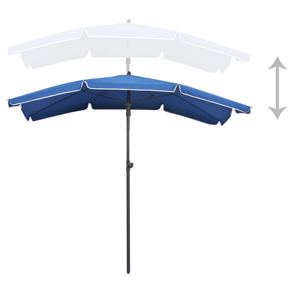 Parasol met paal 200x130 cm azuurblauw Parasols en zonneschermen | Creëer jouw Trendy Thuis | Gratis bezorgd & Retour | Trendy.nl