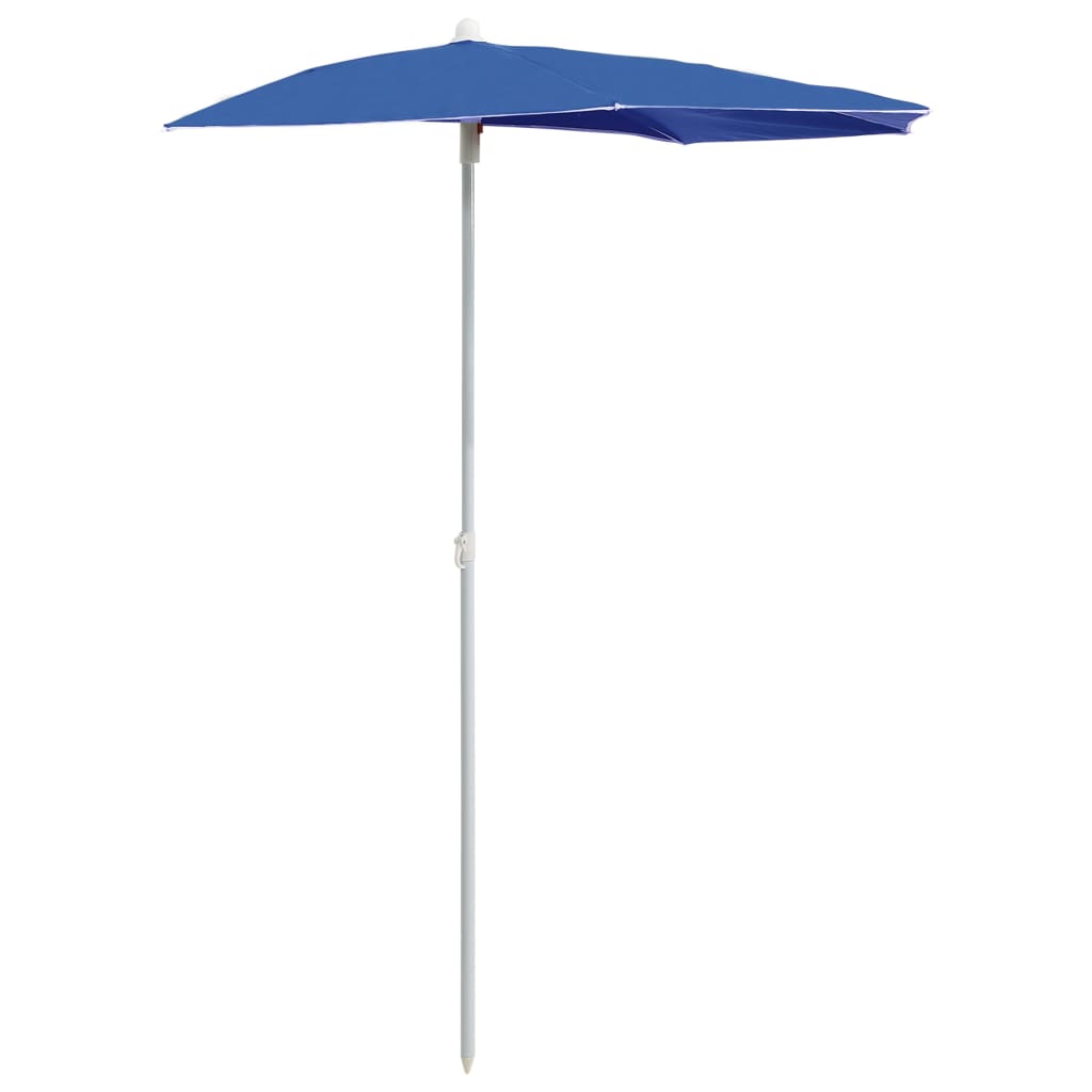 Parasol half met paal 180x90 cm azuurblauw Parasols en zonneschermen | Creëer jouw Trendy Thuis | Gratis bezorgd & Retour | Trendy.nl