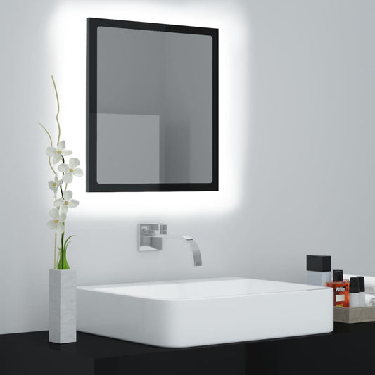 Badkamerspiegel LED 40x8,5x37 cm acryl hoogglans zwart Badkamerkaptafels | Creëer jouw Trendy Thuis | Gratis bezorgd & Retour | Trendy.nl