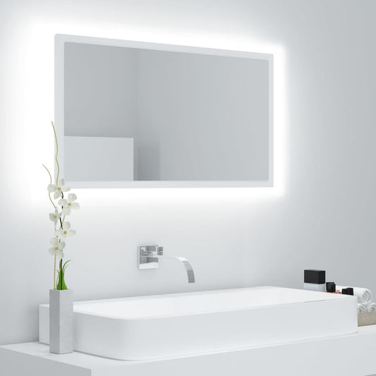 Badkamerspiegel LED 80x8,5x37 cm acryl wit Badkamerkaptafels | Creëer jouw Trendy Thuis | Gratis bezorgd & Retour | Trendy.nl