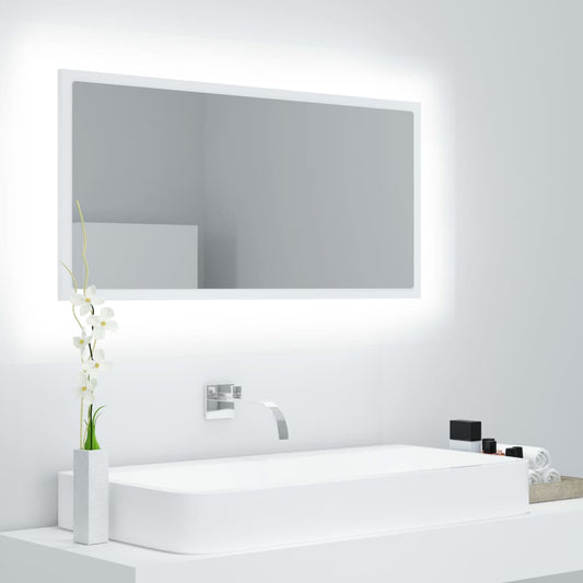 Badkamerspiegel LED 90x8,5x37 cm acryl wit Badkamerkaptafels | Creëer jouw Trendy Thuis | Gratis bezorgd & Retour | Trendy.nl