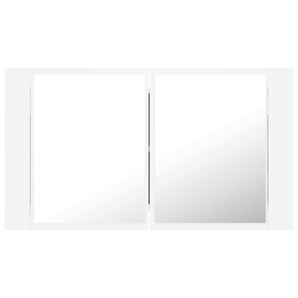 Badkamerkast met spiegel en LED 80x12x45 cm acryl wit Badkamerkaptafels | Creëer jouw Trendy Thuis | Gratis bezorgd & Retour | Trendy.nl