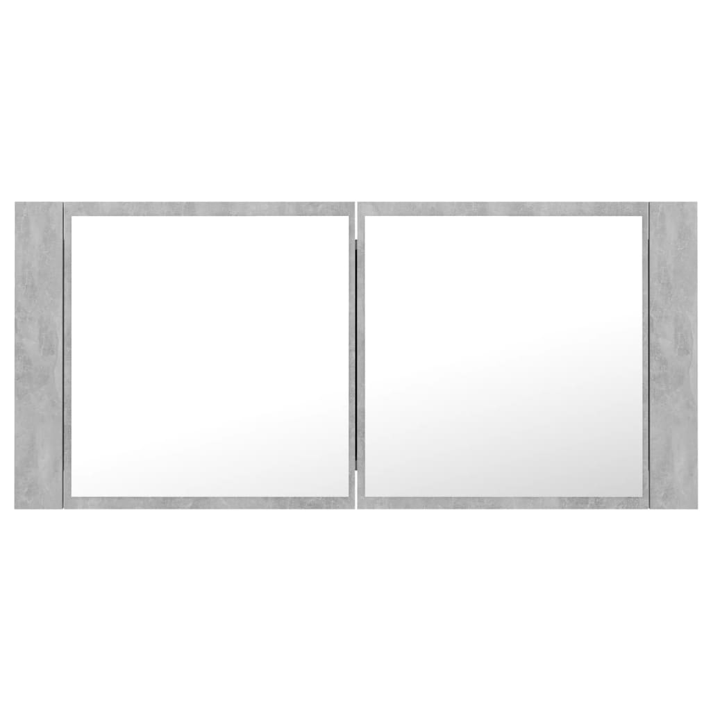 Badkamerkast met spiegel en LED 100x12x45 cm acryl betongrijs Badkamerkaptafels | Creëer jouw Trendy Thuis | Gratis bezorgd & Retour | Trendy.nl